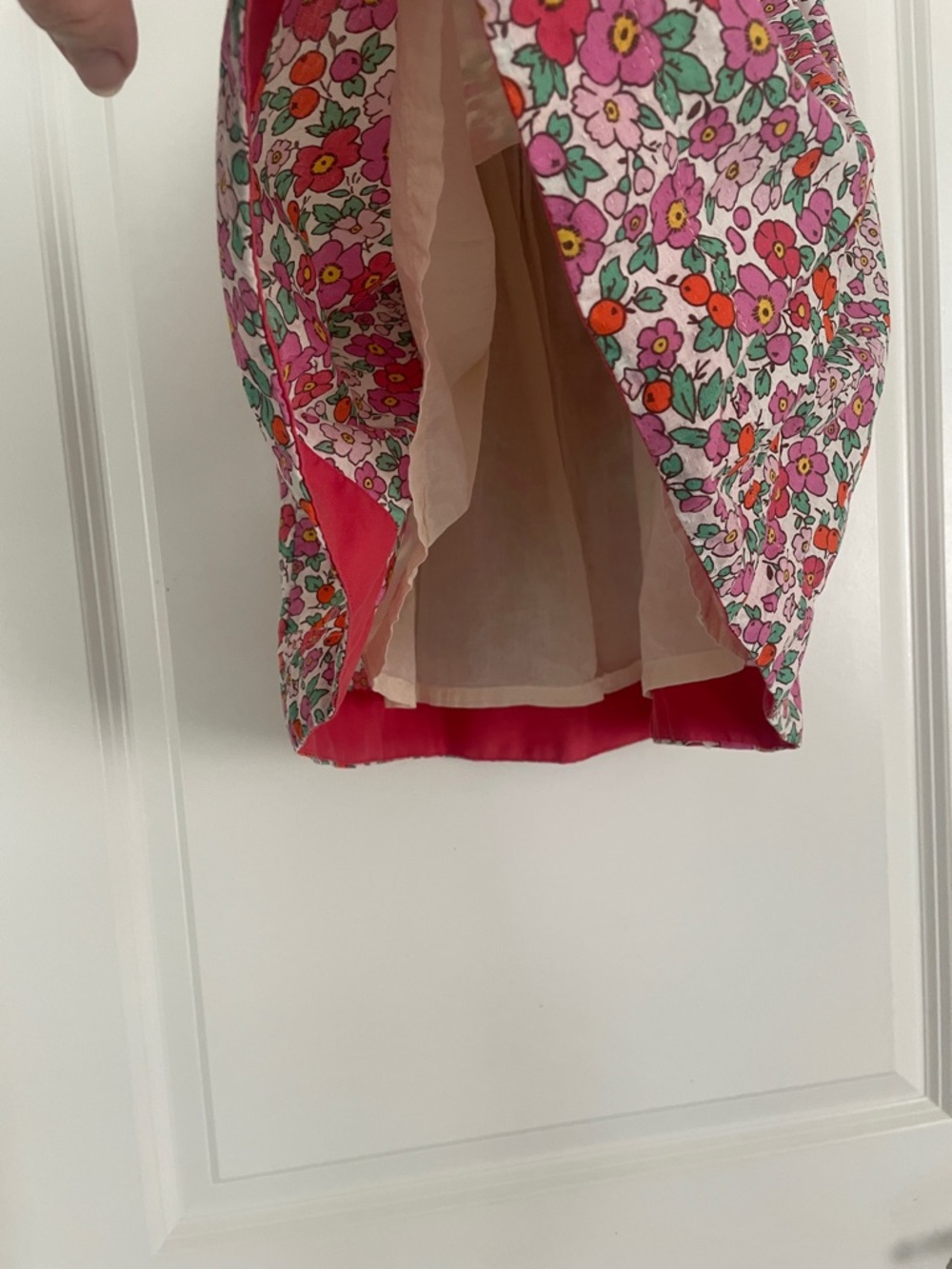 Mini Boden Pink Floral Smocked Sundress with Ruffle Straps - Picture 4 of 6